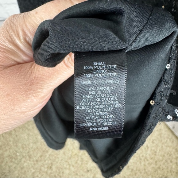 Express Black Sequin Lace Party Dress Size Large - Picture 4 of 5